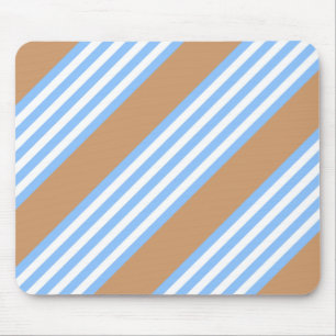 Tapis De Souris Bleu et blanc cinq bandes motif avec bronze