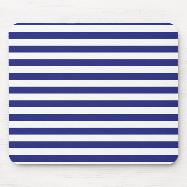 Tapis De Souris Bleu et blanc Stripes Mousepad (Devant)