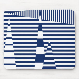 Tapis De Souris Bleu et blanc sur bandes
