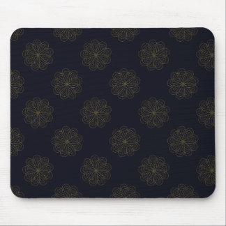 Tapis De Souris Bleu et or élégant modèle floral