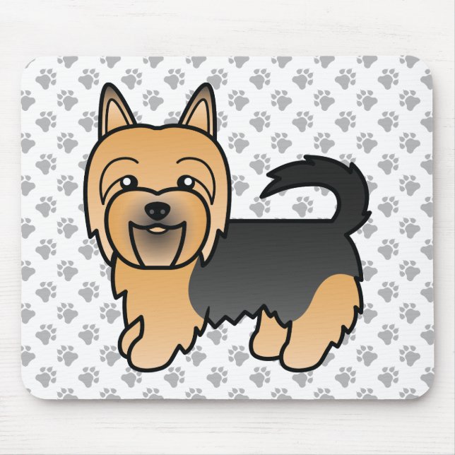 Tapis De Souris Bleu Et Tan Australien Terrier Cute Dessin Chien (Devant)