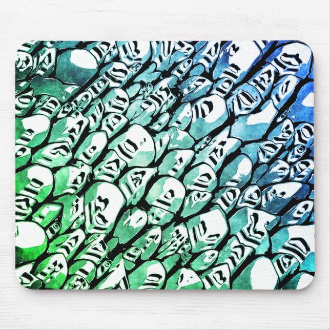 Tapis De Souris Bleu et vert (Devant)