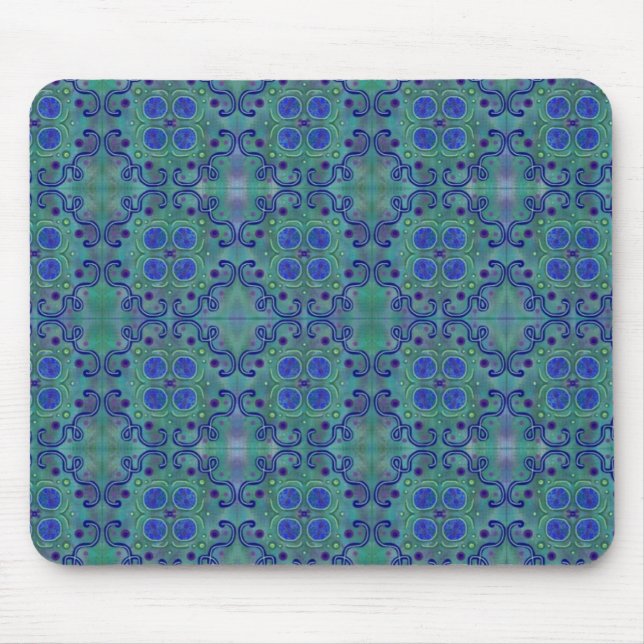 Tapis De Souris Bleu et vert (Devant)