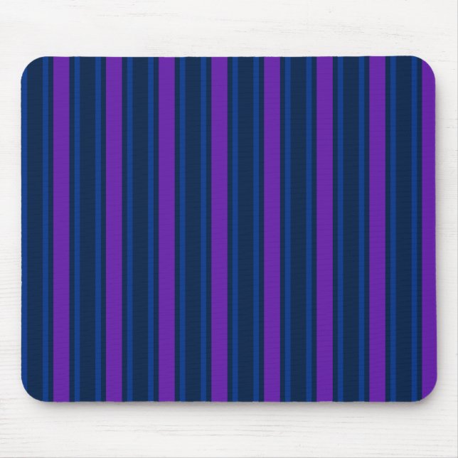 Tapis De Souris Bleu et violet bonbons rayés (Devant)