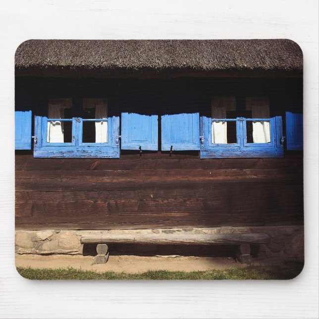 Tapis De Souris Bleu Fenêtre Shutter - Mousepad (Devant)