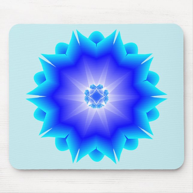 Tapis De Souris Bleu floral Mousepad de mandala (Devant)