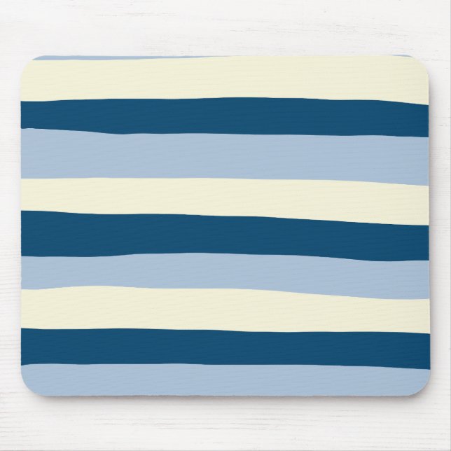 Tapis De Souris Bleu foncé, Bleu clair et Crème (Devant)