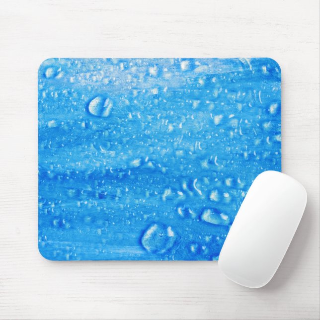Tapis De Souris Bleu gouttes d'eau Mousepad (Avec souris)