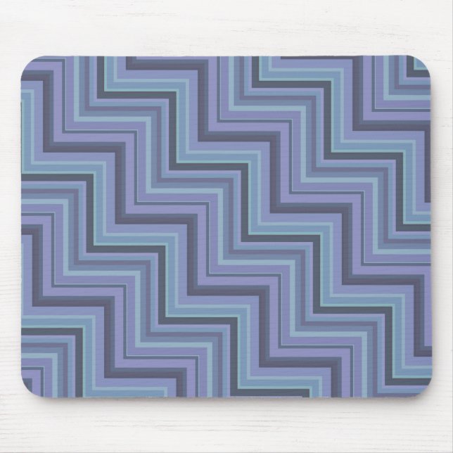 Tapis De Souris Bleu gris rayures motif (Devant)