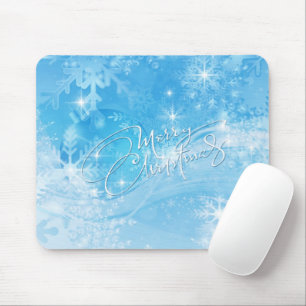 Tapis De Souris Bleu hiver Joyeux Noël Mousepad