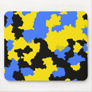 Tapis De Souris Bleu Jaune Noir Conception abstraite