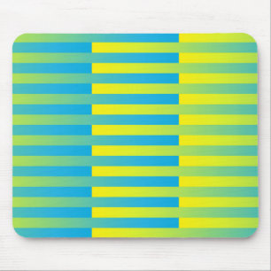 Tapis De Souris Bleu Jaune Vert Motif Rayé