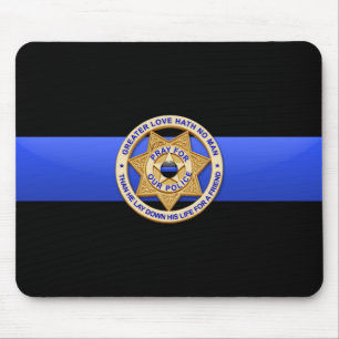 Tapis De Souris Bleu Léger Police Grand Amour Badge