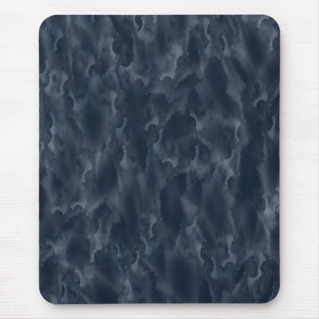 Tapis De Souris Bleu marine Aquarelle Abstraite Stain Élégant Chic (Devant)