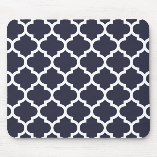 Tapis De Souris Bleu marine de Quatrefoil (Devant)