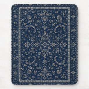 Tapis De Souris Bleu marine floral persan