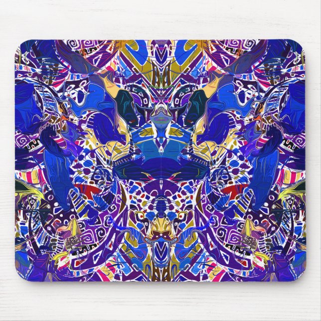 Tapis De Souris Bleu mignon éléments abstraits lancer oreiller (Devant)