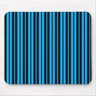 Tapis De Souris Bleu Noir Grilles Verticales Design Motif
