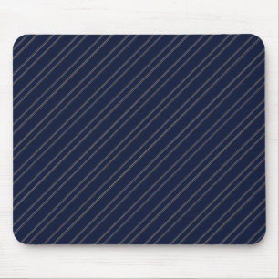 Tapis De Souris Bleu Nuit Ivoire Or Rayures