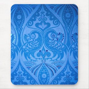 Tapis De Souris Bleu Oriental Peacock Birds