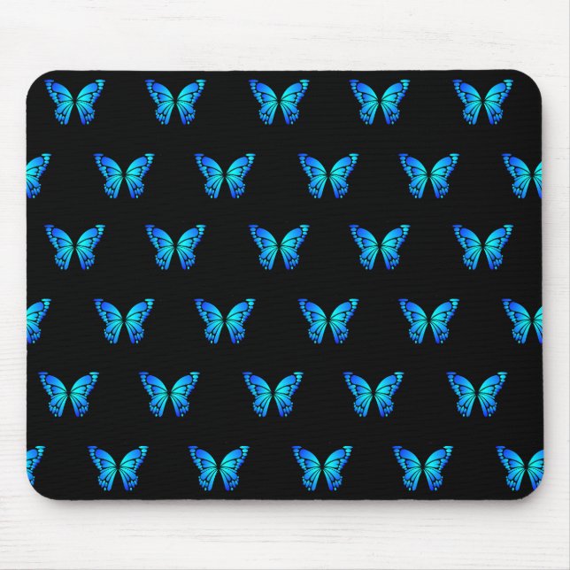 Tapis De Souris Bleu Papillons par magasin. (Devant)