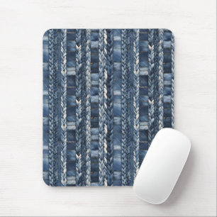 Tapis De Souris Bleu Perdu Et Tressé Jean Denim