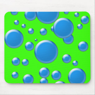 Tapis De Souris Bleu ronds sur vert