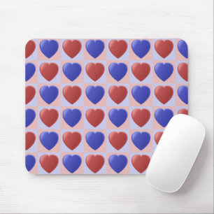 Tapis De Souris Bleu rouge Coeur motif Valentine