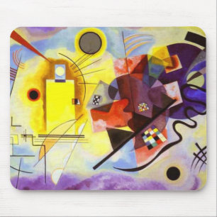 Tapis De Souris Bleu rouge jaune Kandinsky peinture Abstraite