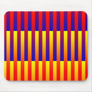 Tapis De Souris Bleu rouge rayures jaunes