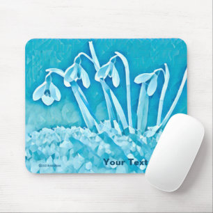 Tapis De Souris Bleu Stylisé Snowdrops