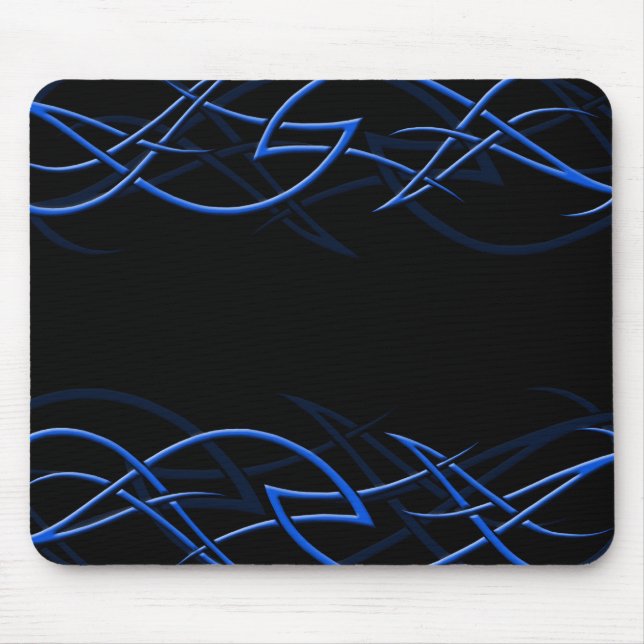 Tapis De Souris Bleu sur la "élégance" noire Mousepad (Devant)