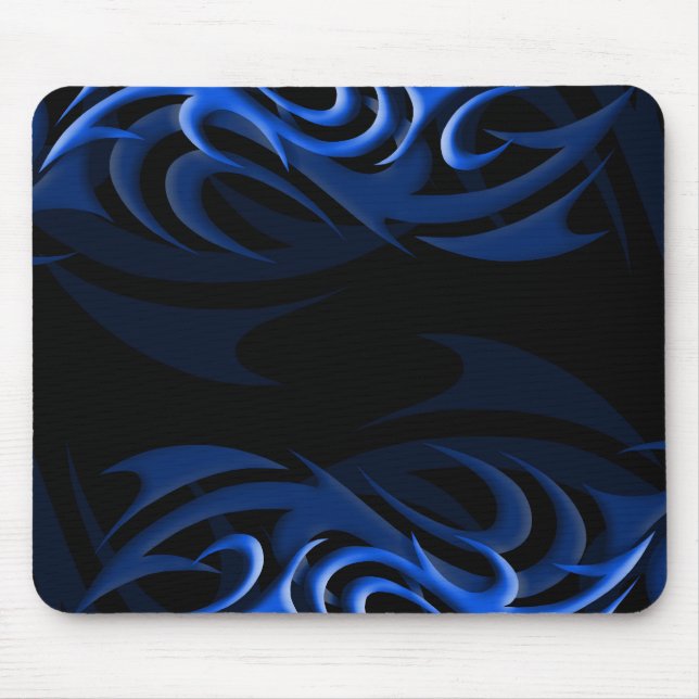 Tapis De Souris Bleu sur la "fumée" noire Mousepad (Devant)