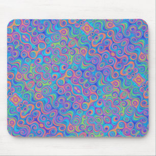 Tapis De Souris Bleu, Vert citron, Violet, Motif à percussion oran