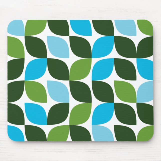 Tapis De Souris Bleu, vert, cool, tendance, nature moderne abstrai (Devant)