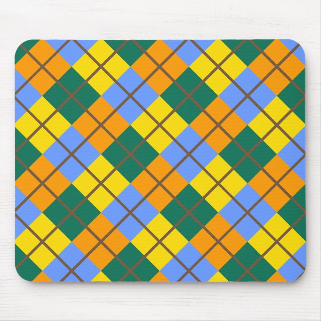Tapis De Souris Bleu Vert Jaune Orange (Devant)
