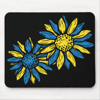 TAPIS DE SOURIS BLEUE ET JAUNE UKRANIENNE SOUFFLEURS