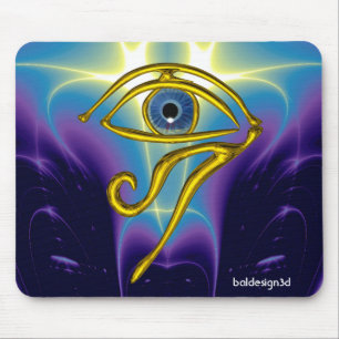 TAPIS DE SOURIS BLEUE TALISMAN / OEIL OR HORUS