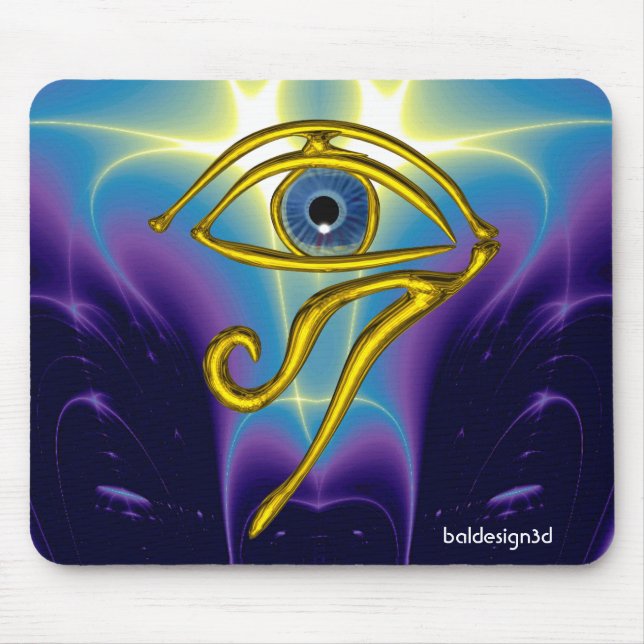 TAPIS DE SOURIS BLEUE TALISMAN / OEIL OR HORUS (Devant)