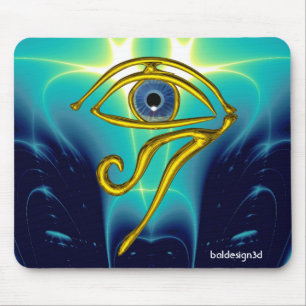 TAPIS DE SOURIS BLEUE TALISMAN / OEIL OR HORUS