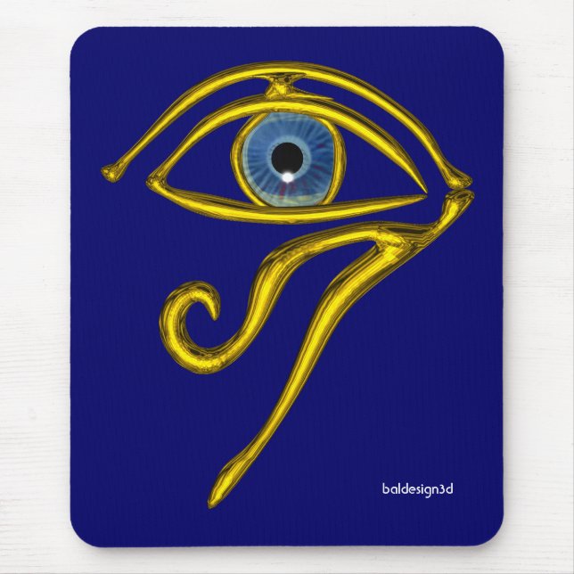 TAPIS DE SOURIS BLEUE TALISMAN / OEIL OR HORUS (Devant)