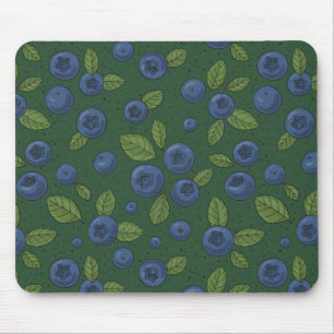 Tapis De Souris Bleus sur vert foncé