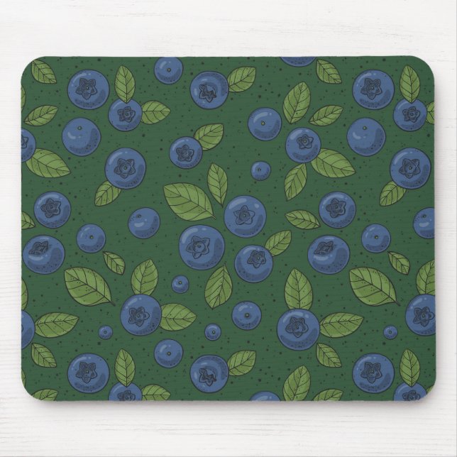 Tapis De Souris Bleus sur vert foncé (Devant)
