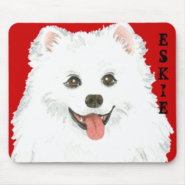 Tapis De Souris Bloc de couleur Eskimo Chien américain (Devant)