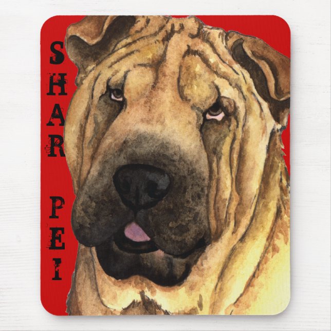 Tapis De Souris Bloc de couleur Shar-Pei (Devant)