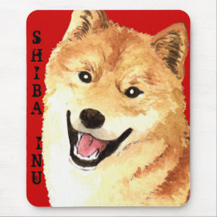 Tapis De Souris Bloc de couleur Shiba Inu