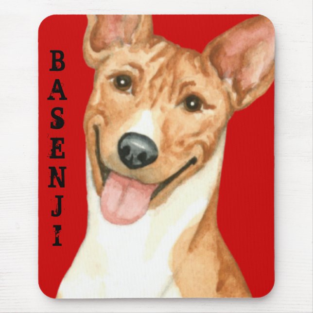 Tapis De Souris Bloc de couleurs Basenji (Devant)