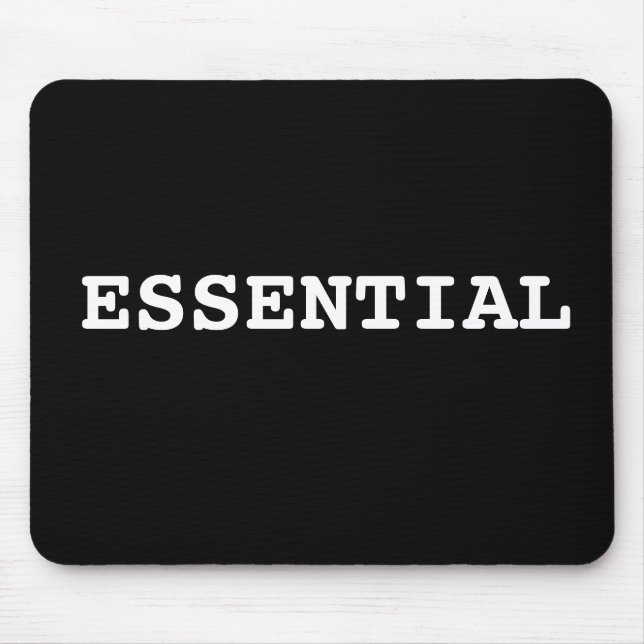 Tapis De Souris Bloc-notes noir qui dit essentiel (Devant)