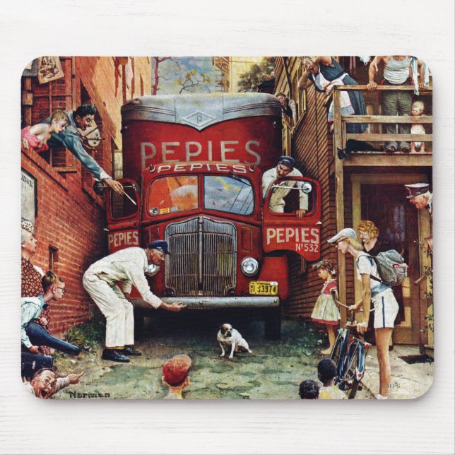 Tapis De Souris Bloc routier par Norman Rockwell (Devant)
