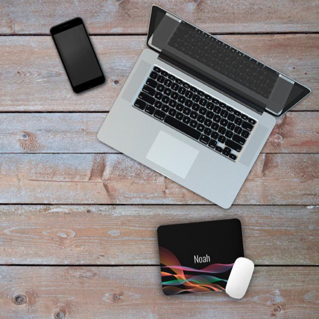 Tapis De Souris Bloc-souris géométrique motif noir (Créateur téléchargé)